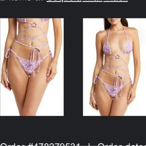 House of cb floral print triangle bikini top and bottom set